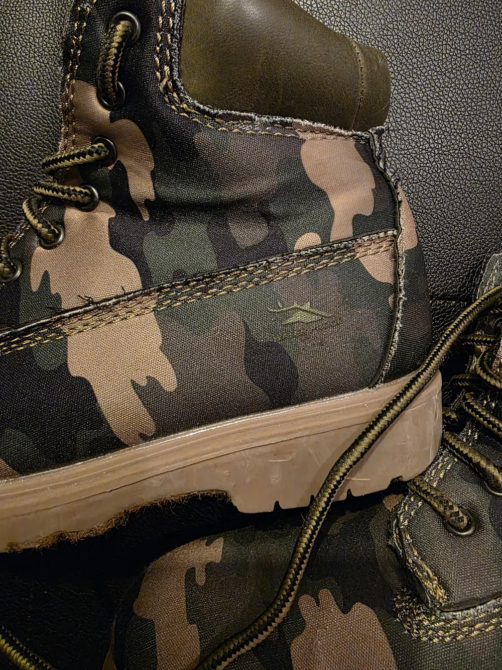 Boy's Camouflage Ankle Boots in Olive and Tan